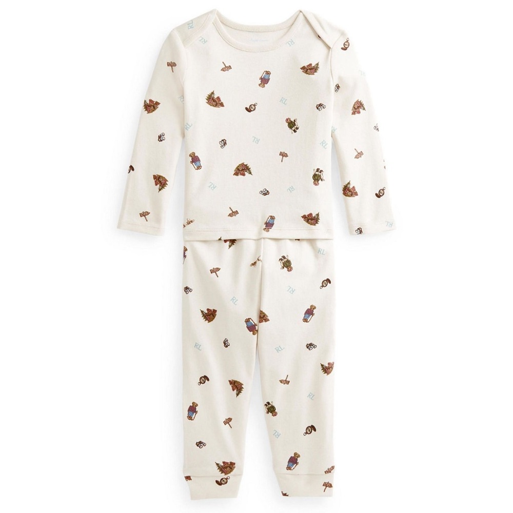 Baby Boys Polo Bear Top and Pant, 2 piece set, Greenwhich Bear Print